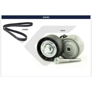 V formos rumbuotas diržas, komplektas HUTCHINSON KHV 63