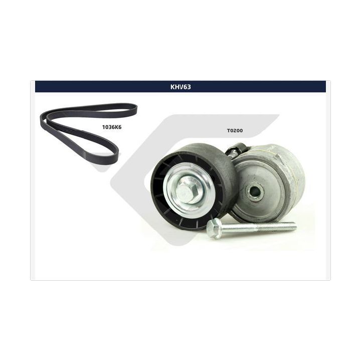 V formos rumbuotas diržas, komplektas HUTCHINSON KHV 63