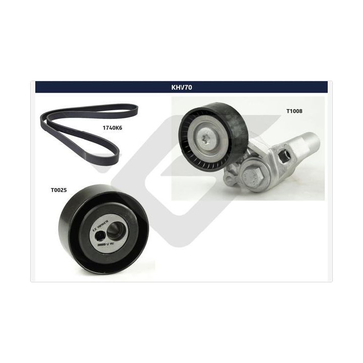 V formos rumbuotas diržas, komplektas HUTCHINSON KHV 70