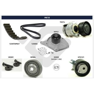 V formos rumbuotas diržas, komplektas HUTCHINSON MK10