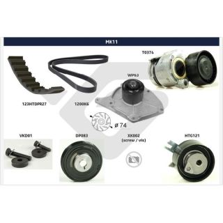 V formos rumbuotas diržas, komplektas HUTCHINSON MK11