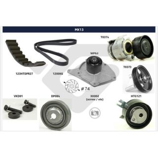 V formos rumbuotas diržas, komplektas HUTCHINSON MK13