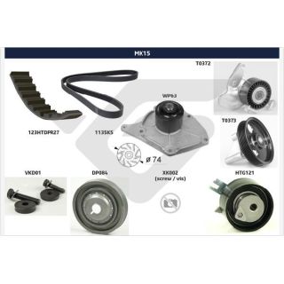 V formos rumbuotas diržas, komplektas HUTCHINSON MK15