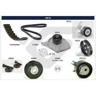 V formos rumbuotas diržas, komplektas HUTCHINSON MK16