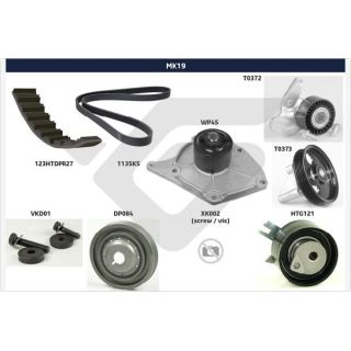 V formos rumbuotas diržas, komplektas HUTCHINSON MK19