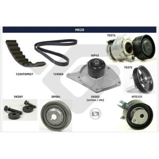 V formos rumbuotas diržas, komplektas HUTCHINSON MK20