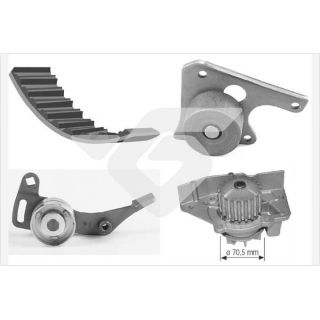 Vandens siurblio ir paskirstymo diržo komplektas HUTCHINSON KH 01WP30