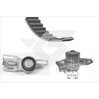 Vandens siurblio ir paskirstymo diržo komplektas HUTCHINSON KH 05WP01