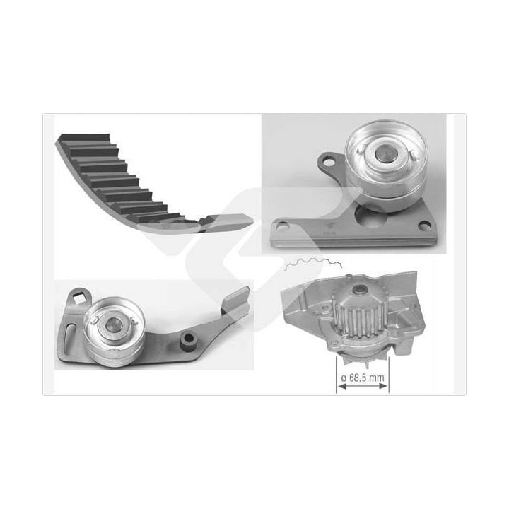 Vandens siurblio ir paskirstymo diržo komplektas HUTCHINSON KH 06WP12