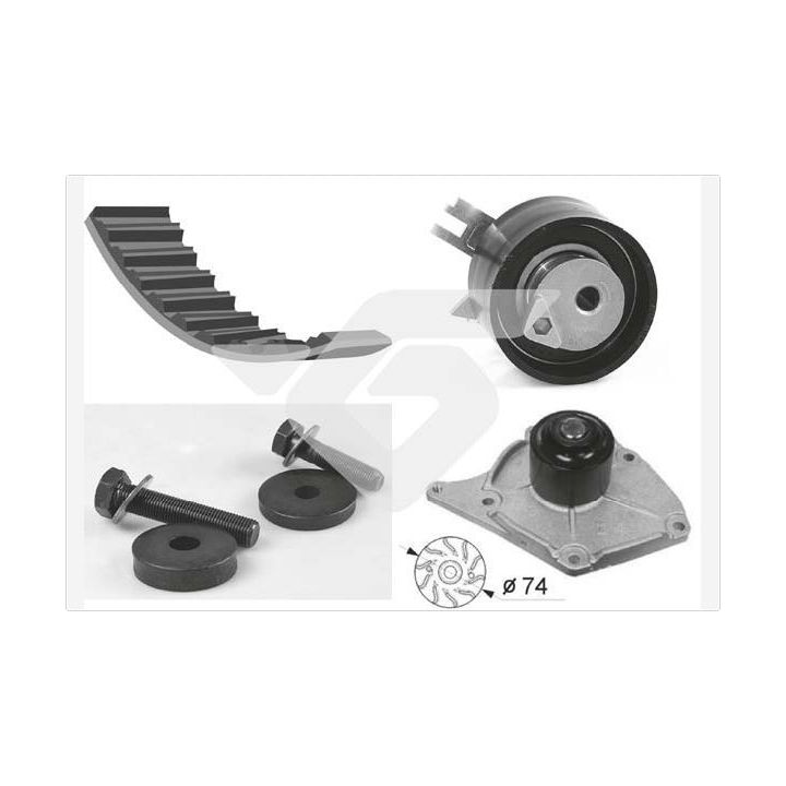 Vandens siurblio ir paskirstymo diržo komplektas HUTCHINSON KH 101WP63