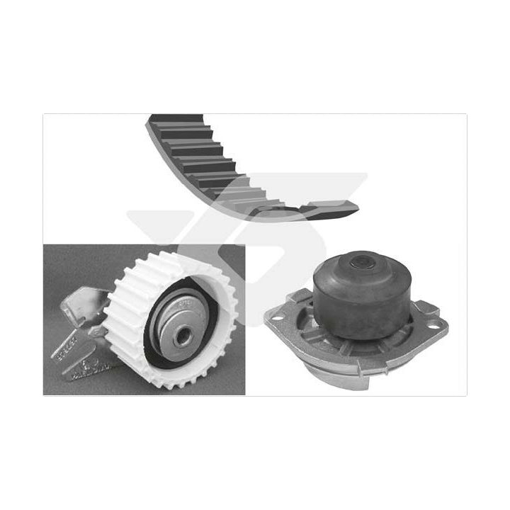 Vandens siurblio ir paskirstymo diržo komplektas HUTCHINSON KH 119WP38