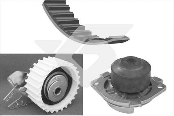 Vandens siurblio ir paskirstymo diržo komplektas HUTCHINSON KH 119WP38