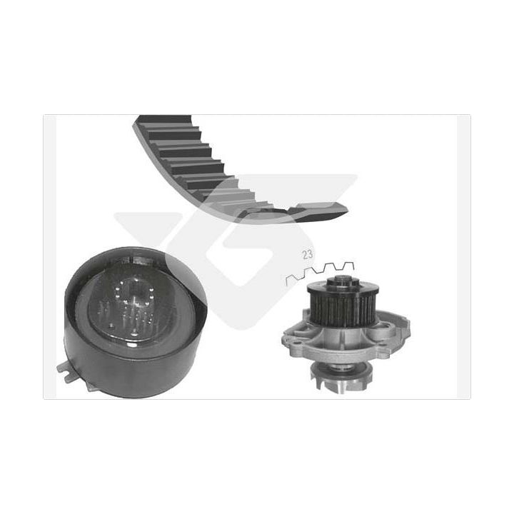 Vandens siurblio ir paskirstymo diržo komplektas HUTCHINSON KH 139WP39