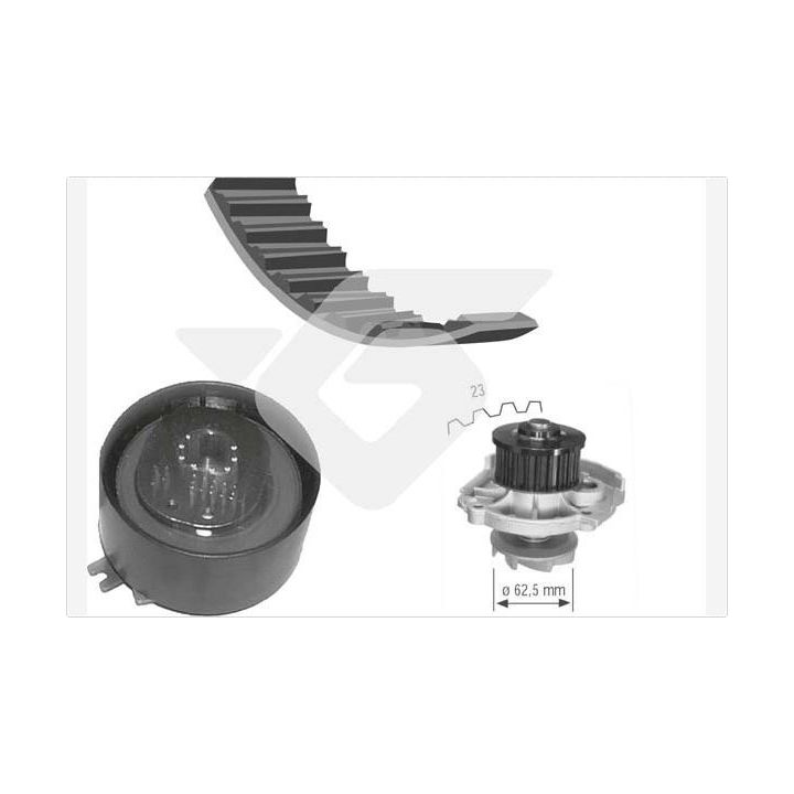 Vandens siurblio ir paskirstymo diržo komplektas HUTCHINSON KH 139WP46