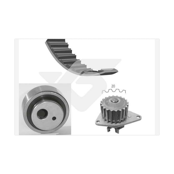 Vandens siurblio ir paskirstymo diržo komplektas HUTCHINSON KH 13WP05