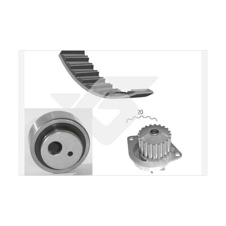 Vandens siurblio ir paskirstymo diržo komplektas HUTCHINSON KH 13WP17