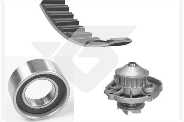 Vandens siurblio ir paskirstymo diržo komplektas HUTCHINSON KH 146WP23