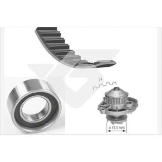 Vandens siurblio ir paskirstymo diržo komplektas HUTCHINSON KH 146WP40