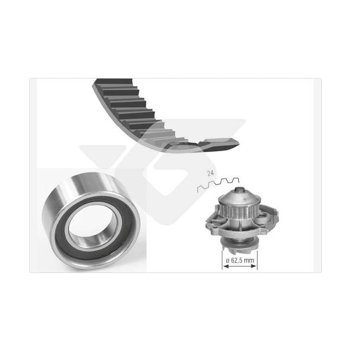 Vandens siurblio ir paskirstymo diržo komplektas HUTCHINSON KH 146WP40