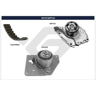 Vandens siurblio ir paskirstymo diržo komplektas HUTCHINSON KH 151WP140