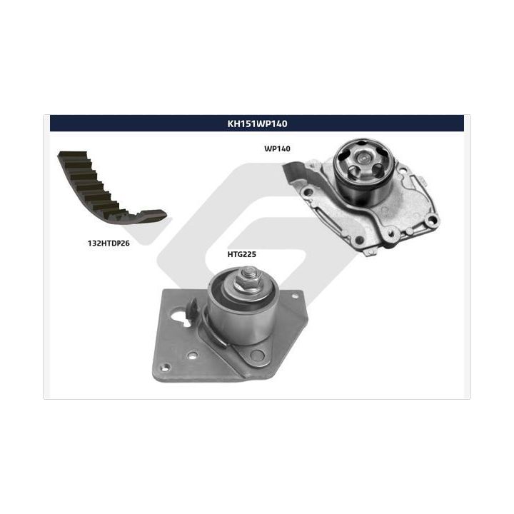 Vandens siurblio ir paskirstymo diržo komplektas HUTCHINSON KH 151WP140