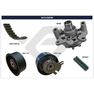 Vandens siurblio ir paskirstymo diržo komplektas HUTCHINSON KH 153WP86