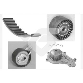 Vandens siurblio ir paskirstymo diržo komplektas HUTCHINSON KH 165WP59