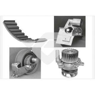 Vandens siurblio ir paskirstymo diržo komplektas HUTCHINSON KH 166WP51