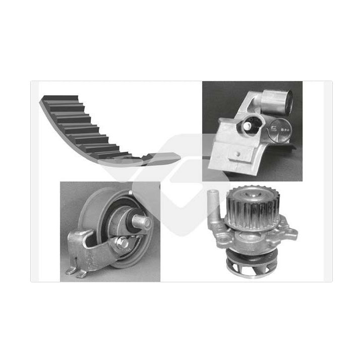 Vandens siurblio ir paskirstymo diržo komplektas HUTCHINSON KH 166WP51