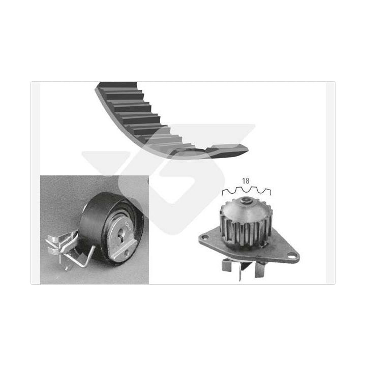 Vandens siurblio ir paskirstymo diržo komplektas HUTCHINSON KH 171WP48