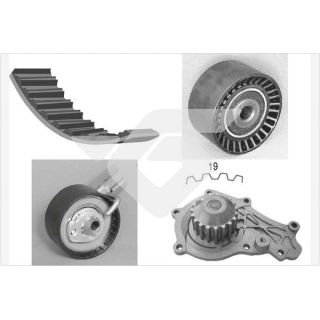 Vandens siurblio ir paskirstymo diržo komplektas HUTCHINSON KH 190WP64