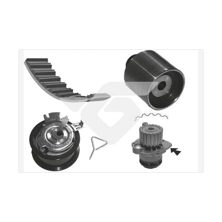 Vandens siurblio ir paskirstymo diržo komplektas HUTCHINSON KH 194WP57