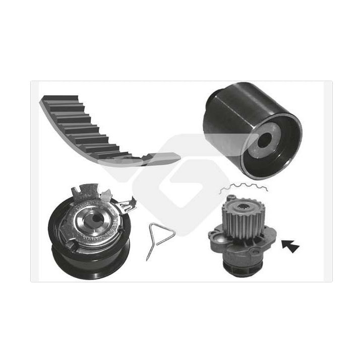 Vandens siurblio ir paskirstymo diržo komplektas HUTCHINSON KH 194WP71