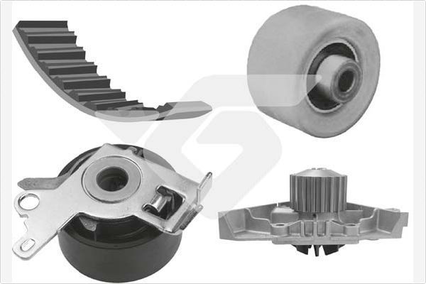 Vandens siurblio ir paskirstymo diržo komplektas HUTCHINSON KH 227WP47