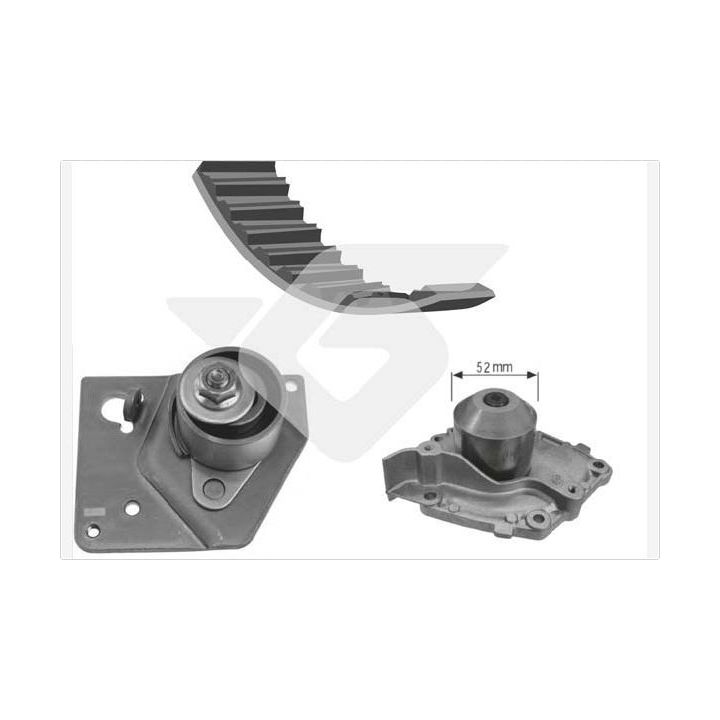 Vandens siurblio ir paskirstymo diržo komplektas HUTCHINSON KH 235WP62