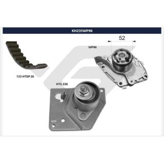 Vandens siurblio ir paskirstymo diržo komplektas HUTCHINSON KH 235WP96