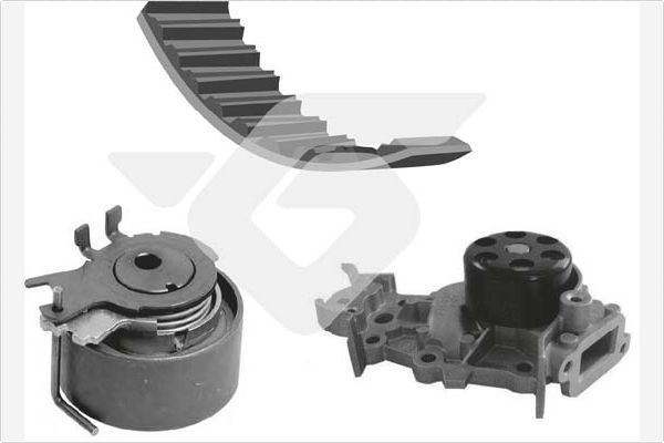 Vandens siurblio ir paskirstymo diržo komplektas HUTCHINSON KH 236WP65