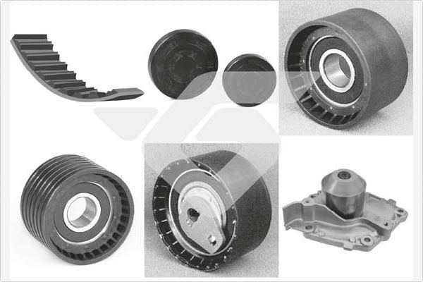 Vandens siurblio ir paskirstymo diržo komplektas HUTCHINSON KH 252WP55