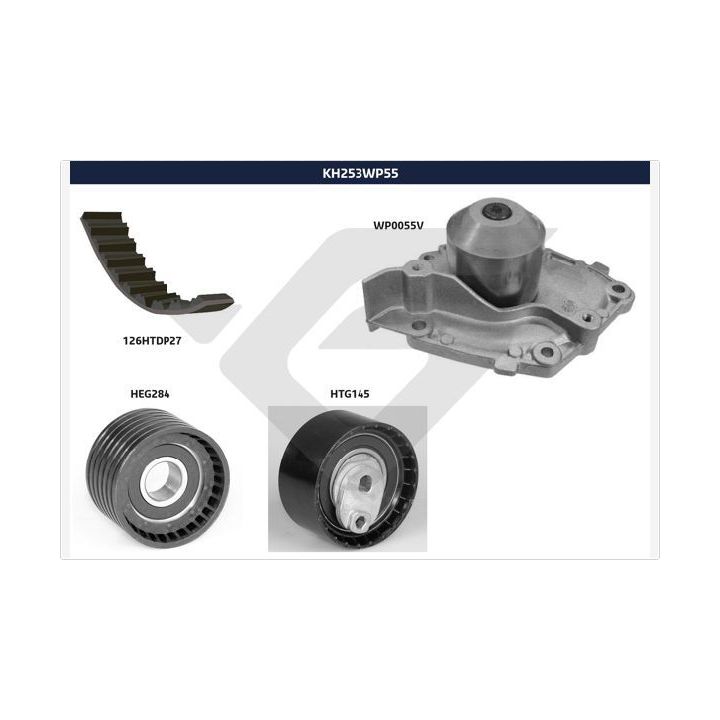 Vandens siurblio ir paskirstymo diržo komplektas HUTCHINSON KH 253WP55