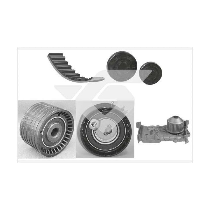 Vandens siurblio ir paskirstymo diržo komplektas HUTCHINSON KH 256WP43