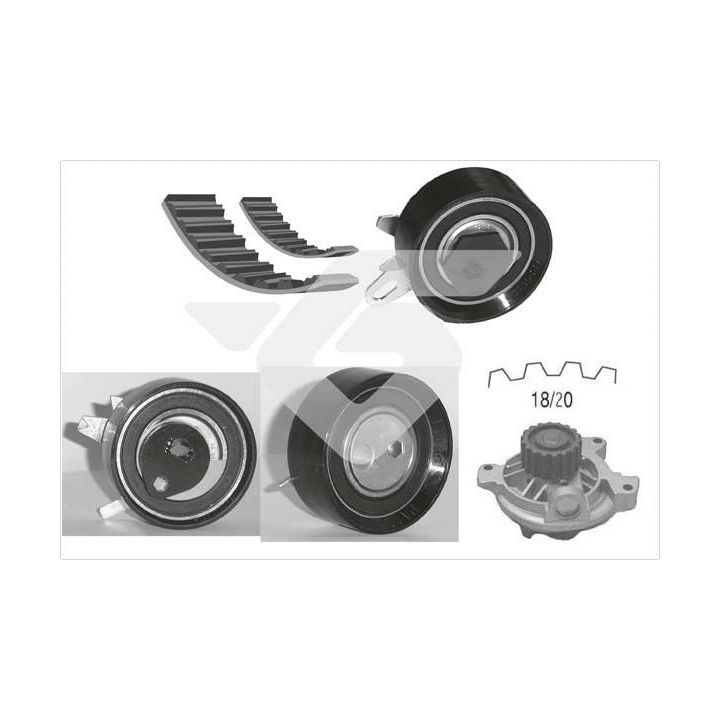 Vandens siurblio ir paskirstymo diržo komplektas HUTCHINSON KH 261WP61