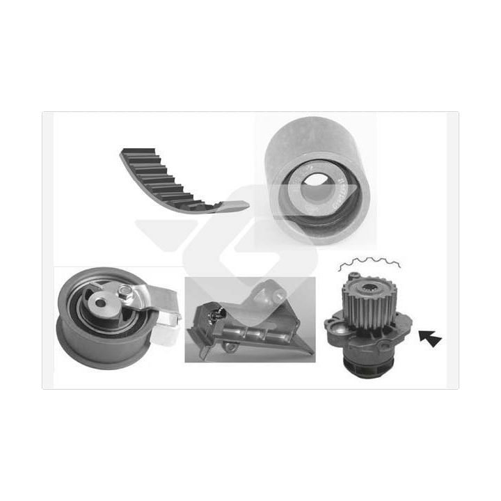 Vandens siurblio ir paskirstymo diržo komplektas HUTCHINSON KH 263WP71