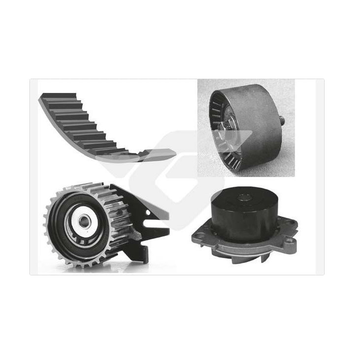 Vandens siurblio ir paskirstymo diržo komplektas HUTCHINSON KH 274WP76