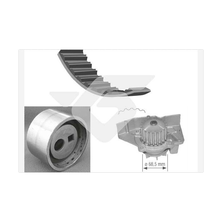 Vandens siurblio ir paskirstymo diržo komplektas HUTCHINSON KH 278WP12