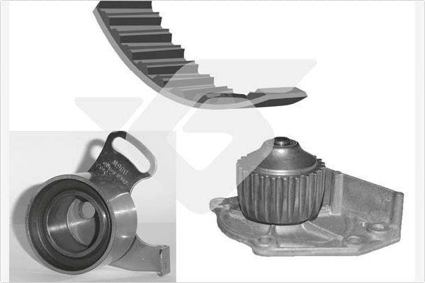Vandens siurblio ir paskirstymo diržo komplektas HUTCHINSON KH 280WP15