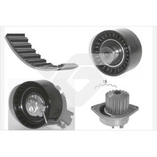 Vandens siurblio ir paskirstymo diržo komplektas HUTCHINSON KH 281WP37