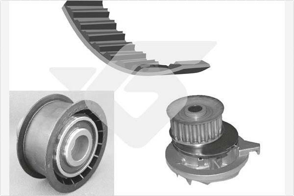 Vandens siurblio ir paskirstymo diržo komplektas HUTCHINSON KH 30WP07