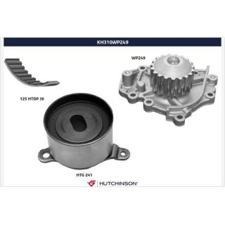 Vandens siurblio ir paskirstymo diržo komplektas HUTCHINSON KH 310WP249