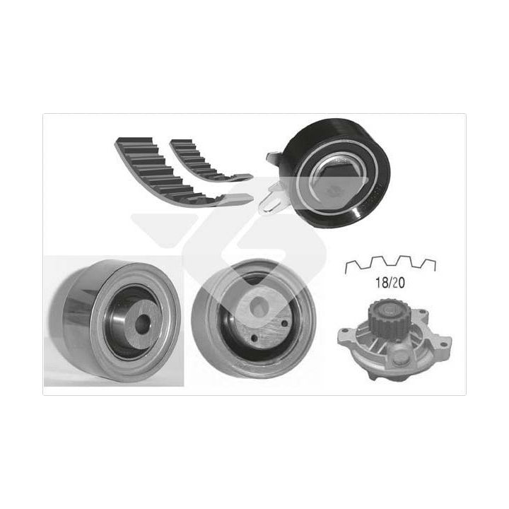 Vandens siurblio ir paskirstymo diržo komplektas HUTCHINSON KH 326WP61