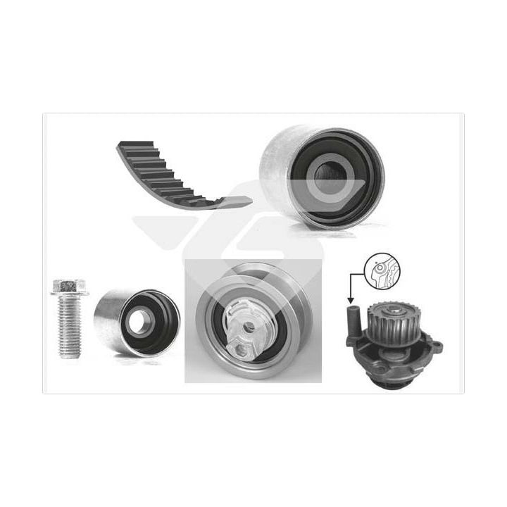 Vandens siurblio ir paskirstymo diržo komplektas HUTCHINSON KH 333WP73